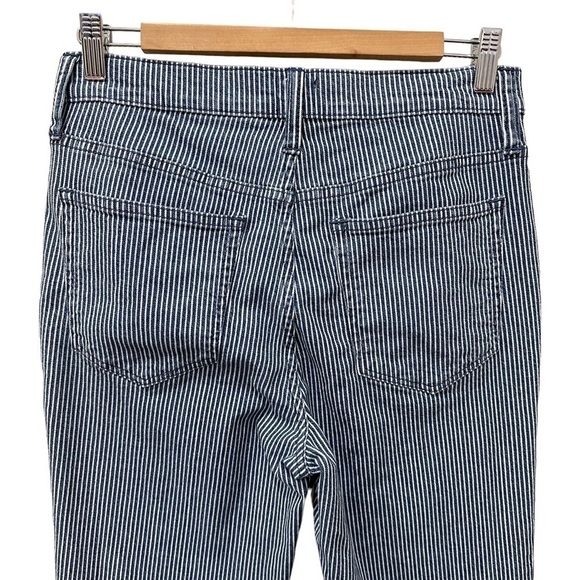 J. Crew Women's Size 28 High Rise Crop Flare Jeans Piper Stripe Blue White Denim - Picture 6 of 8